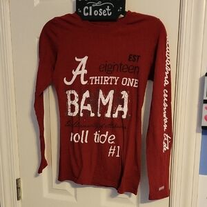 SOFFE Crimson Alabama Graphic Long Sleeve Tee Small